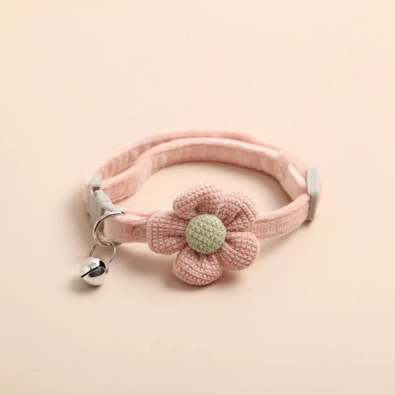 1Pc Cat Collar with Cute Flower Adjustable Buckle Cat Collar Bell Collar Cat Small Pet Supplies Kitten Collar Small Dog Acce Econic Blanks